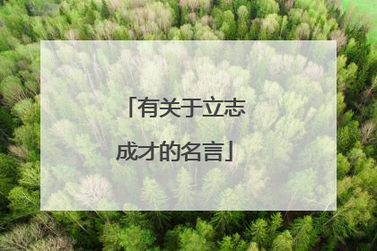有关于立志成才的名言