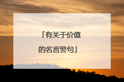 有关于价值的名言警句