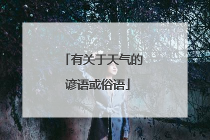有关于天气的谚语或俗语