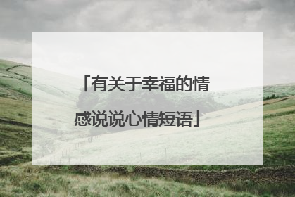 有关于幸福的情感说说心情短语