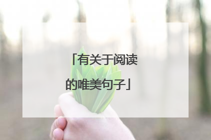 有关于阅读的唯美句子