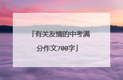 有关友情的中考满分作文700字