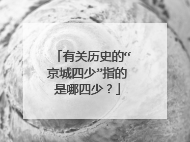 有关历史的“京城四少”指的是哪四少？