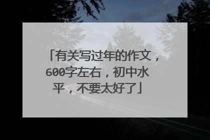 有关写过年的作文,600字左右,初中水平,不要太好了