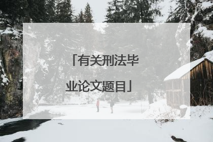 有关刑法毕业论文题目