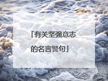 有关坚强意志的名言警句