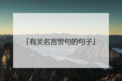 有关名言警句的句子