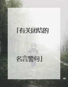 有关团结的名言警句