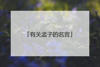 有关孟子的名言