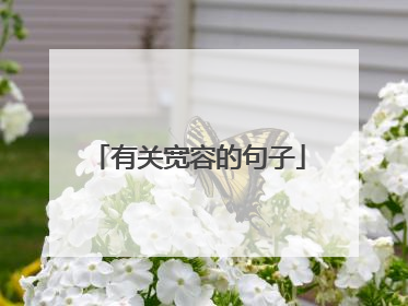 有关宽容的句子