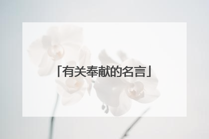 有关奉献的名言