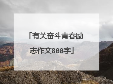 有关奋斗青春励志作文800字