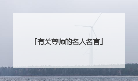 有关尊师的名人名言