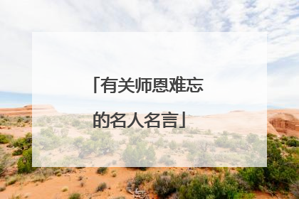 有关师恩难忘的名人名言