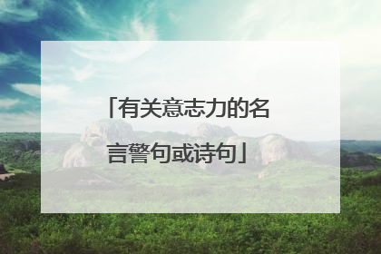 有关意志力的名言警句或诗句