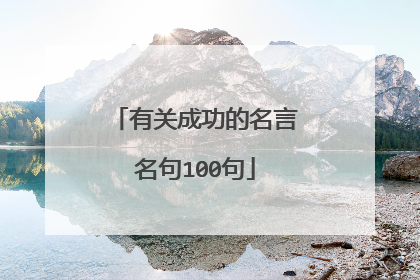 有关成功的名言名句100句