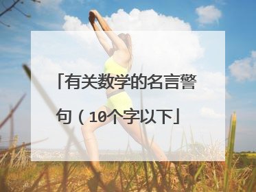 有关数学的名言警句（10个字以下