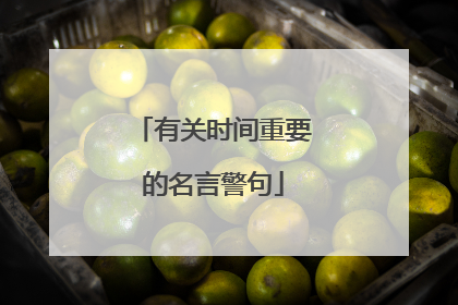 有关时间重要的名言警句