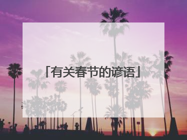 有关春节的谚语