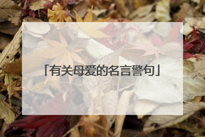 有关母爱的名言警句