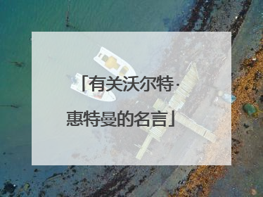 有关沃尔特·惠特曼的名言