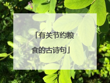 有关节约粮食的古诗句