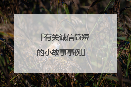 有关诚信简短的小故事事例