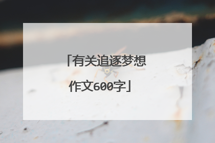 有关追逐梦想作文600字