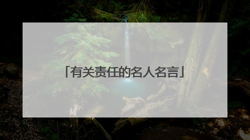 有关责任的名人名言