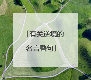 有关逆境的名言警句