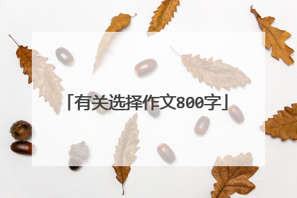有关选择作文800字