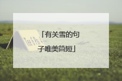 有关雪的句子唯美简短