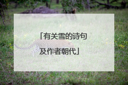 有关雪的诗句及作者朝代