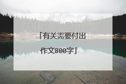 有关需要付出作文800字