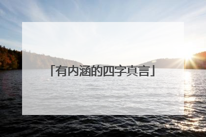 有内涵的四字真言