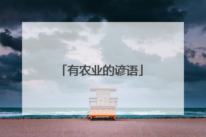 有农业的谚语