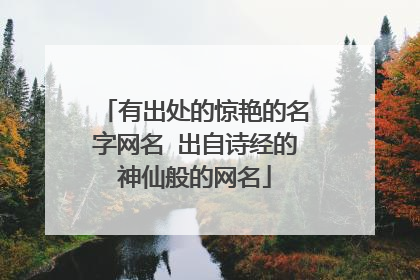 有出处的惊艳的名字网名 出自诗经的神仙般的网名