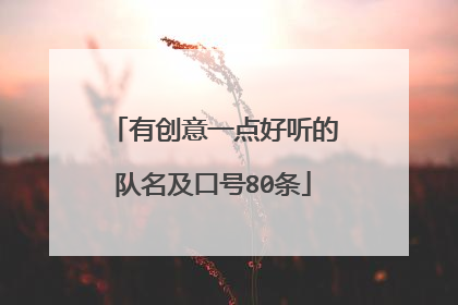 有创意一点好听的队名及口号80条