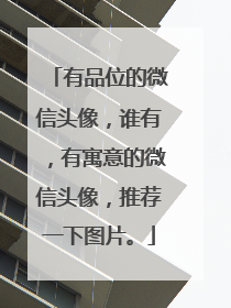 有品位的微信头像，谁有，有寓意的微信头像，推荐一下图片。