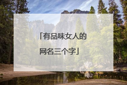 有品味女人的网名三个字