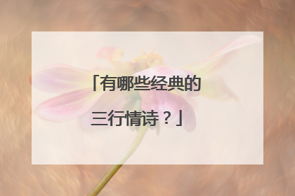 有哪些经典的三行情诗？