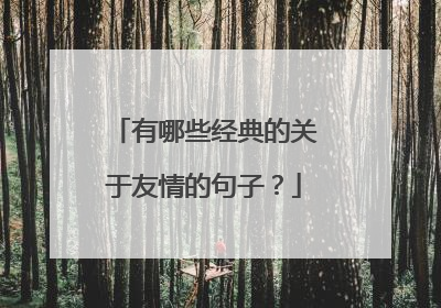 有哪些经典的关于友情的句子？