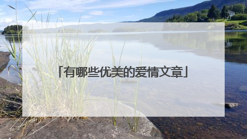 有哪些优美的爱情文章