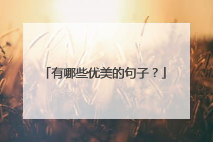 有哪些优美的句子？