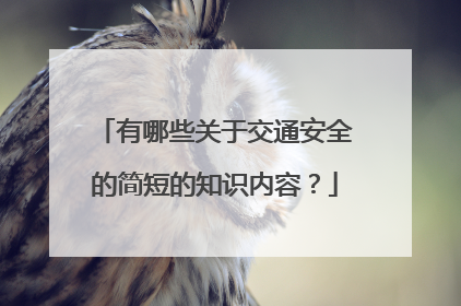 有哪些关于交通安全的简短的知识内容？