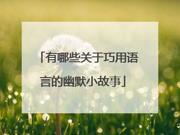 有哪些关于巧用语言的幽默小故事