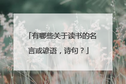 有哪些关于读书的名言或谚语，诗句？