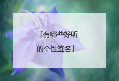有哪些好听的个性签名