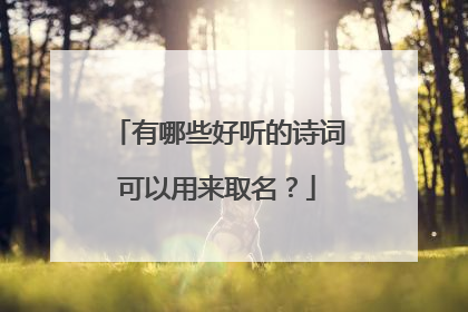 有哪些好听的诗词可以用来取名?