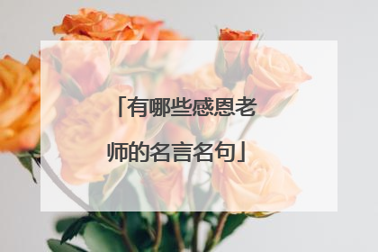 有哪些感恩老师的名言名句